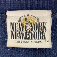 90's NEW YORK NEW YORK HOTEL&CASINO ニューヨーク ニューヨーク ホテル&カジノ プリント クルーネックスウェットトレーナー ネイビー Size XL 瑞穂店