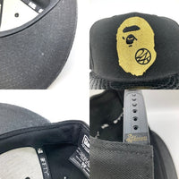 A BATHING APE アベイシングエイプ 24karats トゥエンティーフォーカラッツ New Era ニューエラ サル刺繍 型押し 9FIFTY キャップ ブラックxゴールド sizeF 瑞穂店