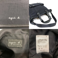 agnes b. Voyage アニエスベー ボヤージュ 2WAY ナイロンバッグ ハンド ショルダー ブラック 瑞穂店