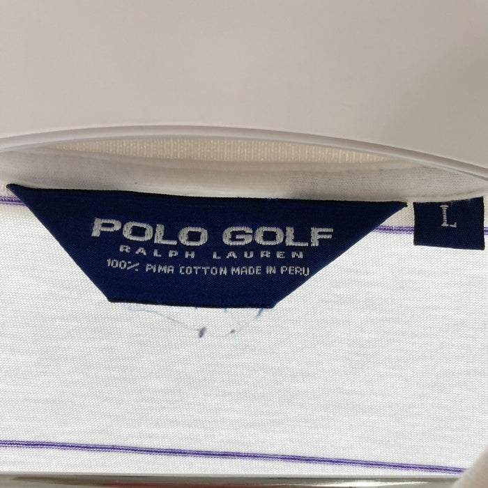 POLO GOLF RALPH LAUREN ポロゴルフ ラルフローレン ボーダー 半袖ポロシャツ ホワイト sizeL 瑞穂店