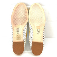 TORY BURCH トリーバーチ レザー編み込み フラットシューズ イエロー ホワイト Size US7 (24cm) 瑞穂店