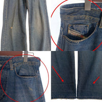 DIESEL ディーゼル 1980 D-EEPER リラックスフィット・ストレートデニムパンツ ジーンズ インディゴ 加工 A17046 Size 30×30 福生店