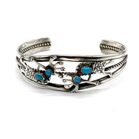 ナバホ族 S,WILSON ココペリ ターコイズ シルバーバングル STERLING 福生店