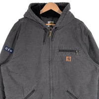 Carhartt カーハート ウォッシュド ダック地 ジップアップジャケット 内ボア フェードブラック J141-029 Size XL 福生店