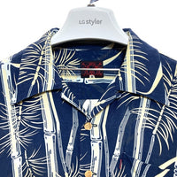 EVISU エヴィス レーヨン アロハシャツ ハワイアン 竹柄 ネイビー Size 40 瑞穂店