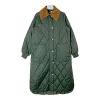 Barbour バブアー 232LQU1671 リ エンジニアード" Marsett キルティング コート ベロア切替 グリーン size10 (L相当) 瑞穂店