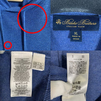 Brooks Brothers ブルックスブラザーズ シルク コットン プルオーバーニットパーカー ブルー 薄手 Size XL 福生店