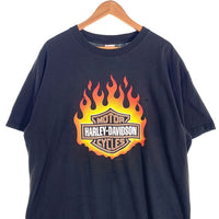 00's Harley-Davidson ハーレーダビッドソン バー&シールド フレイム プリント Tシャツ ブラック DELTA Size XL 福生店