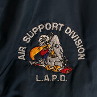 ALPHA アルファ MA-1 フライトジャケット AIR SUPPORT DIVISION 刺繡 ネイビー USA製 Size L 福生店