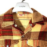 Levi’s リーバイス 80's PLAID CORD TRUCKER コーデュロイ チェック トラッカージャケット ブラウン size18 瑞穂店