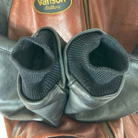 VANSON バンソン TJV USA製 レザー チームジャケット ブラウンxブラック size42 瑞穂店
