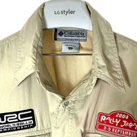 Columbia コロンビア GRT 2004 WRC RALLY JAPAN 支給品 フィッシングシャツ ベージュ sizeL 瑞穂店