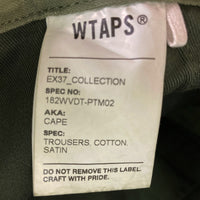 WTAPS ダブルタップス 18AW CAPE/TROUSERS COTTON SATIN 182WVDT-PTM02 ケープ トラウザーズ ブラック カーゴパンツ カーキ size03 瑞穂店