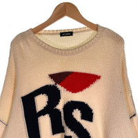 RAF SIMONS ラフシモンズ 19AW Virgin Wool Oversized RS Sweater ウールニット オーバーサイズ クロップドセーター クリーム Size M 福生店