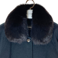 PURE CASHMERE ピュアカシミヤ カシミヤ100% フォックスファー ロングコート ブラック size9号 瑞穂店