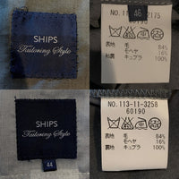 SHIPS シップス ウール モヘア 3B ジャケット スラックス カジュアル グレー 117-01-2175 60190 薄手 Size 46 福生店