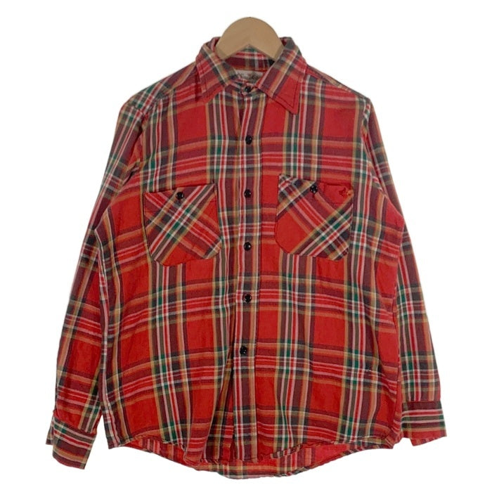 60年代　King Kole 長袖ネルシャツ レッドチェック 60年代 King Kole 長袖ネルシャツ レッドチェック
