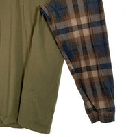 SUPREME シュプリーム 21AW Plaid Sleeve L/S Top フットボールロングスリーブTシャツ チェックスリーブ オリーブ Size XL 福生店