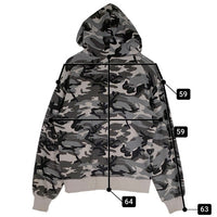 9090 ナインティナインティ King Logo Thermal Zip Hoodie サーマル ジップアップパーカー フーディー グレー NN1931 Size L 福生店