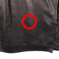 FORCES JACKETS Leather NAVY PEA COAT レザーネイビーピーコート ブラック ボタン1個欠品 Size L 福生店