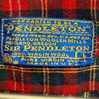 SIR PENDLETON サー ペンドルトン 70's USA製 ウールシャツ 片ポケット タータンチェック レッドxブルー sizeL 瑞穂店