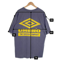 90's UMBRO アンブロ プリントTシャツ ネイビー 袖裾シングル Size XL 相当 福生店