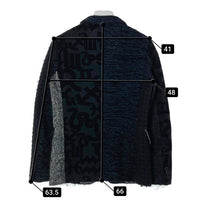 COMME des GARCONS HOMME PLUS コムデギャルソンオムプリュス PJ-J078 AD2012 クレイジーパターン 切替 3つボタン テーラードジャケット ブラック sizeXS 瑞穂店