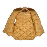 Cushman クッシュマン N/C クロス ダウンベスト レザーヨーク 襟ボア ブルー ブラウン 21133 Size M 福生店