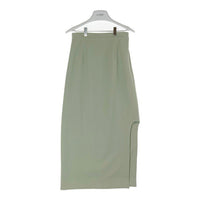 CLANE クラネ 11109-6092 SCOOP LINE SLIT SKIRT ラインスリット ロングスカート グリーン size1 瑞穂店