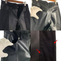 AVALONE アヴァロン 20AW 2TONE MIX PANTS 2トーンミックスパンツ フェイクレザー切替 ブラック A-20AW-DLP Size 1 福生店