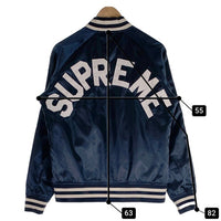 Supreme シュプリーム 13SS Champion チャンピオン Satin Jacket サテンジャケット スタジャン ネイビー Size S 福生店