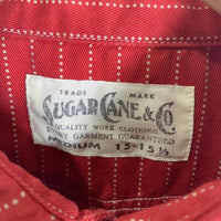 SUGAR CANE シュガーケーン ウォバッシュストライプ ワークシャツ 半袖 レッド SC38452 Size M 福生店
