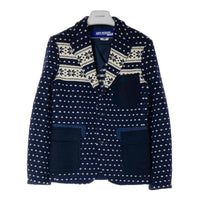 JUNYA WATANABE COMME des GARCONS MAN ジュンヤワタナベ コムデギャルソンマン WH-J010 AD2011 ノルディック柄 ウール ニット テーラードジャケット ネイビー sizeM 瑞穂店