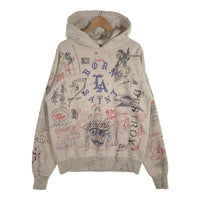 SAINT Mxxxxxx セントマイケル 24SS BORN×RAISED ボーンアンドレイズド HOODIE LA USED/ダメージ加工 プルオーバースウェットパーカー グレー SM-YS8-0000-C11 Size L 福生店