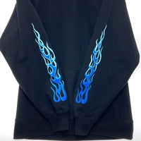 Hide&Seek ハイドアンドシーク 30th Hooded Sweat Shirt プルオーバースウェットパーカー ブラック ブルー HC-090425 Size L 瑞穂店