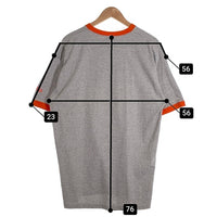 90's PNB NATION CLOTHING ピーエヌビー リンガーTシャツ プリント グレー オレンジ USA製 Size L 福生店