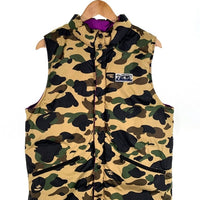 A BATHING APE アベイシングエイプ ナイロン リバーシブルダウンベスト カモフラージュ パープル 001LJ0801019X Size L 福生店