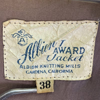 ALBION AWARD JACKET アルビオン SFワッペン 袖レザー スタジャン アワードジャケット ネイビー×ホワイト size38 瑞穂店