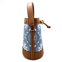 TORY BURCH トリーバーチ モノグラムジャガードバケットバッグ デニム調 ブルー系 瑞穂店