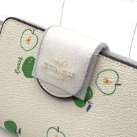 COACH コーチ C4116 二つ折り財布 PVCレザー ホワイト 青りんご 福生店