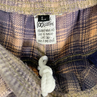 80-90's STUSSY ステューシー オンブレチェック フランネルイージーショーツ ショートパンツ ネイビー ピンク USA製 Size L 福生店
