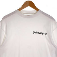 Palm Angels パームエンジェルス Logo Print T-Shirt ロゴプリント モックネック 半袖 Tシャツ フロッキープリント ホワイト PMAA001F18413018 Size S 福生店