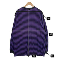 80's STUSSY ステューシー ボーダー ポケット ロングスリーブTシャツ ブラック パープル USA製 黒タグ Size XL 福生店