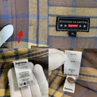 SUPREME シュプリーム 21SS HYSTERIC GLAMOUR ヒステリックグラマー Plaid Flannel Shirt チェック フランネルシャツ ブラウン ベージュ Size XL 福生店