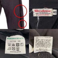 WAREHOUSE ウエアハウス 両V フリーダムスリーブ スウェットトレーナー スミクロ Size 40 福生店