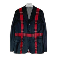 COMME des GARCONS HOMME PLUS コムデギャルソンオムプリュス PB-J013 AD2008 タイムフォーマジック期 パッチワーク タータンチェック切替 テーラードジャケット ブラック sizeM 瑞穂店