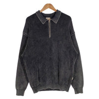 bound ハーフジップ コットンニット ポロ ロングスリーブ ウォッシュドブラック Size M 福生店