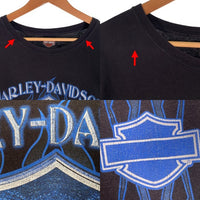 00's HARLEY-DAVIDSON ハーレーダビッドソン バー&シールド ロングスリーブTシャツ ブルーフレイム 2004コピーライト Size XL 相当 福生店