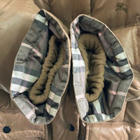 BURBERRY BLUE LABEL バーバリーブルーレーベル FRF01-532-50 ファー付きダウンジャケット ブラウン size38 瑞穂店