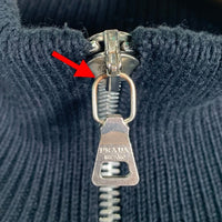 PRADA SPORT プラダスポーツ ナイロン切替 ジップアップ コットンリブ ブルゾン ブラック Size 50 福生店